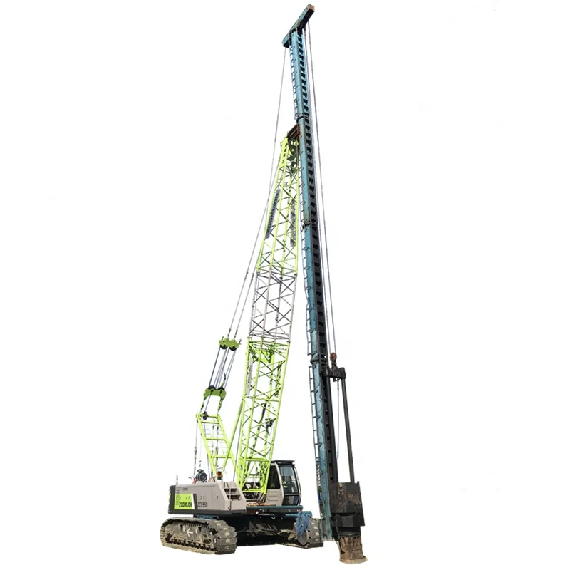 
Crane Pile Driver mounted diesel pile hammer and pile leader 
