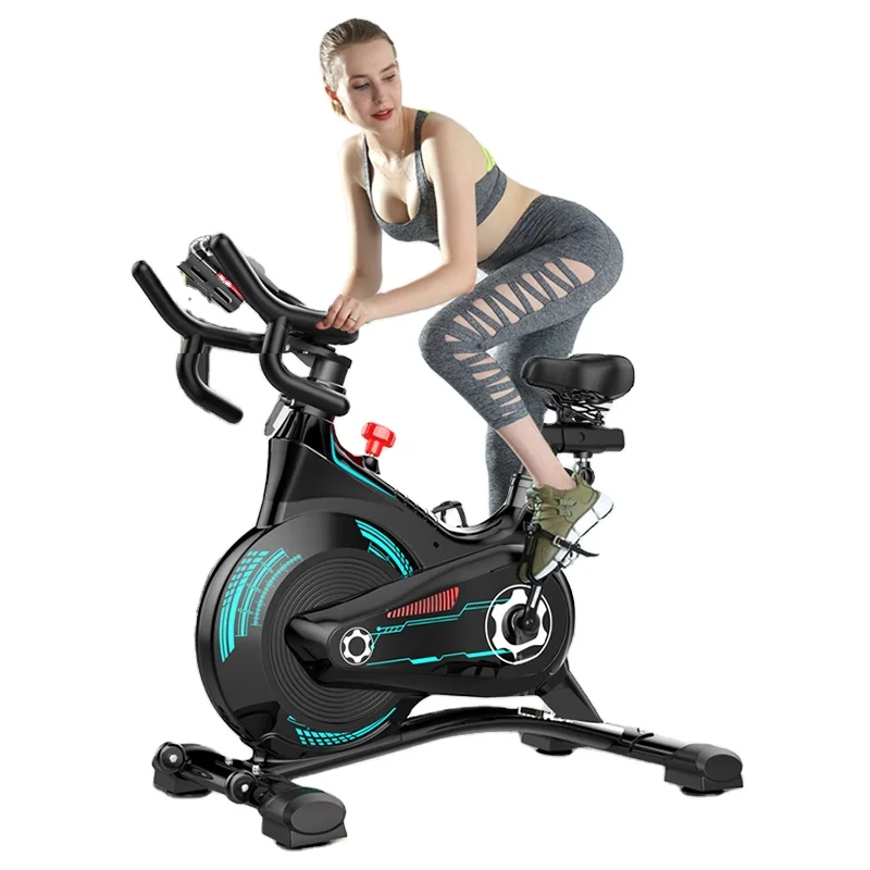 

Magnetic Trainer Control All-inclusive Flywheel Mute Spinning Exercise Bike Indoor Cycling Fitness Bike, Black color