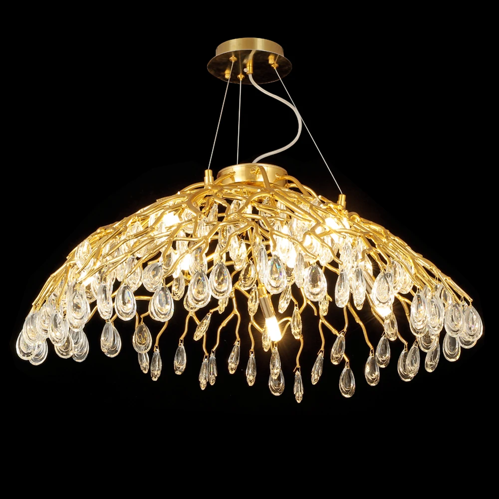 Zhongshan factory supplier modern light fixtures big gold chandelier pendant lights