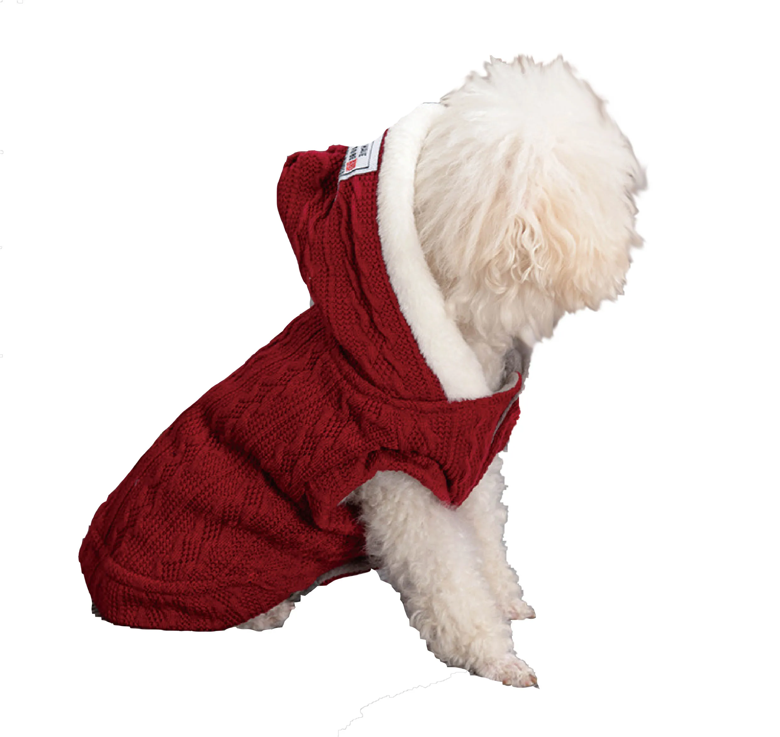 

High Quality Hot Selling Warm Dog Clothes Winter Cotton Pet Coat Dog Outfits with Hood Sweater, Red, pink, customized