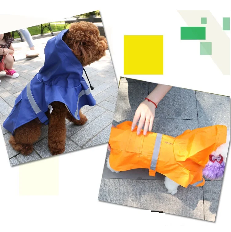 

Wholesale Pet Raincoat Apparel Fashionable Breathable Waterproof Pet Reflective Clothing Clothes Dog Jacket, Multi color