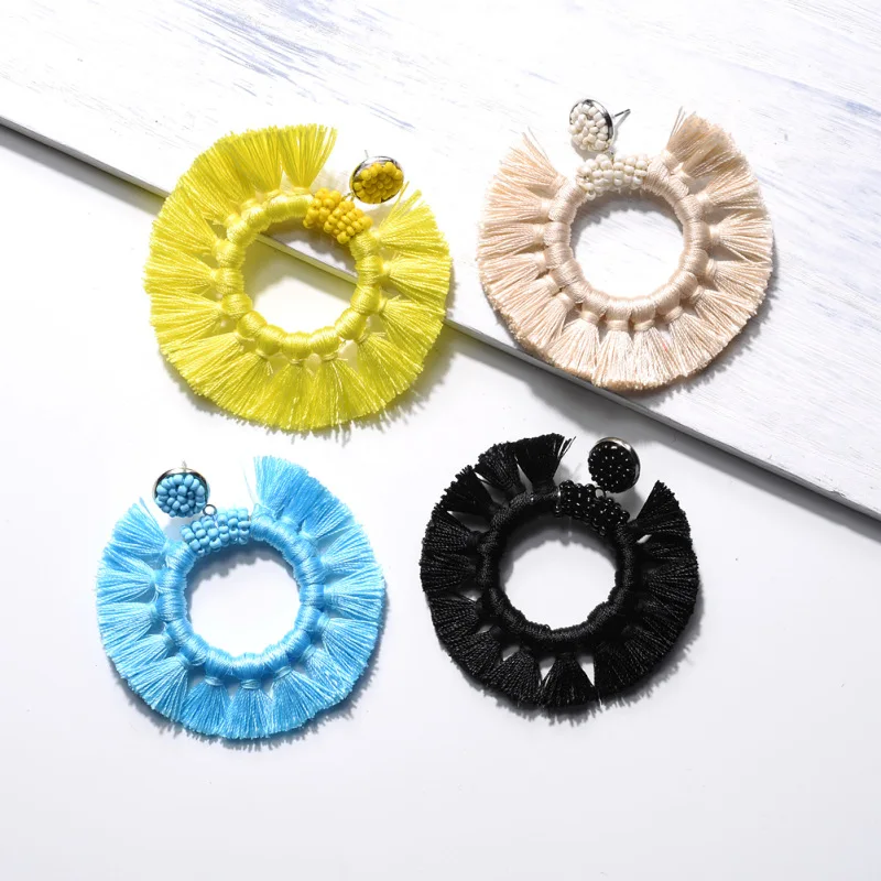 

Amazon jewelry knitting seed bead tassel earring handmade bohemian tassel earrings