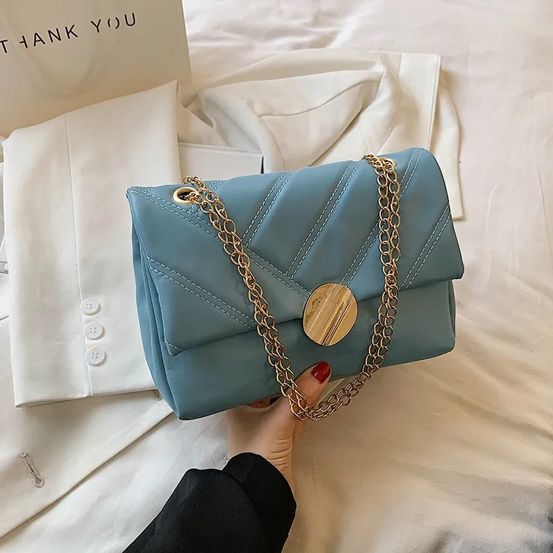 

chain bag handle korean designer crossbody lady shoulder bag stone pattern pu leather crossbody bag, Customized color