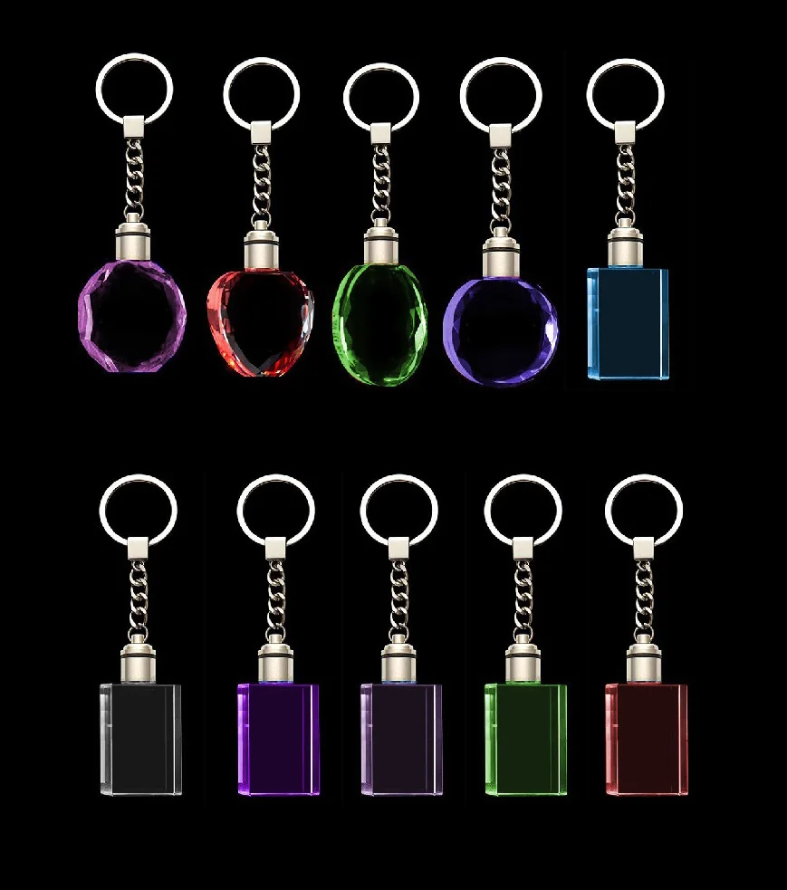 

Custom logo laser crystal led keychain for Wedding return Gifts MLSJ-YSK055