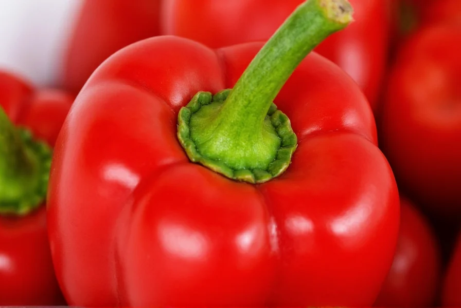 Close-up view of chili pepper calyx showing the five-pointed star pattern at the stem end