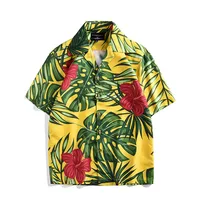 

Factory Hot SalesSummer Holiday tropical shirts mens hawaiian shirts casual floral print short sleeve button down shirt