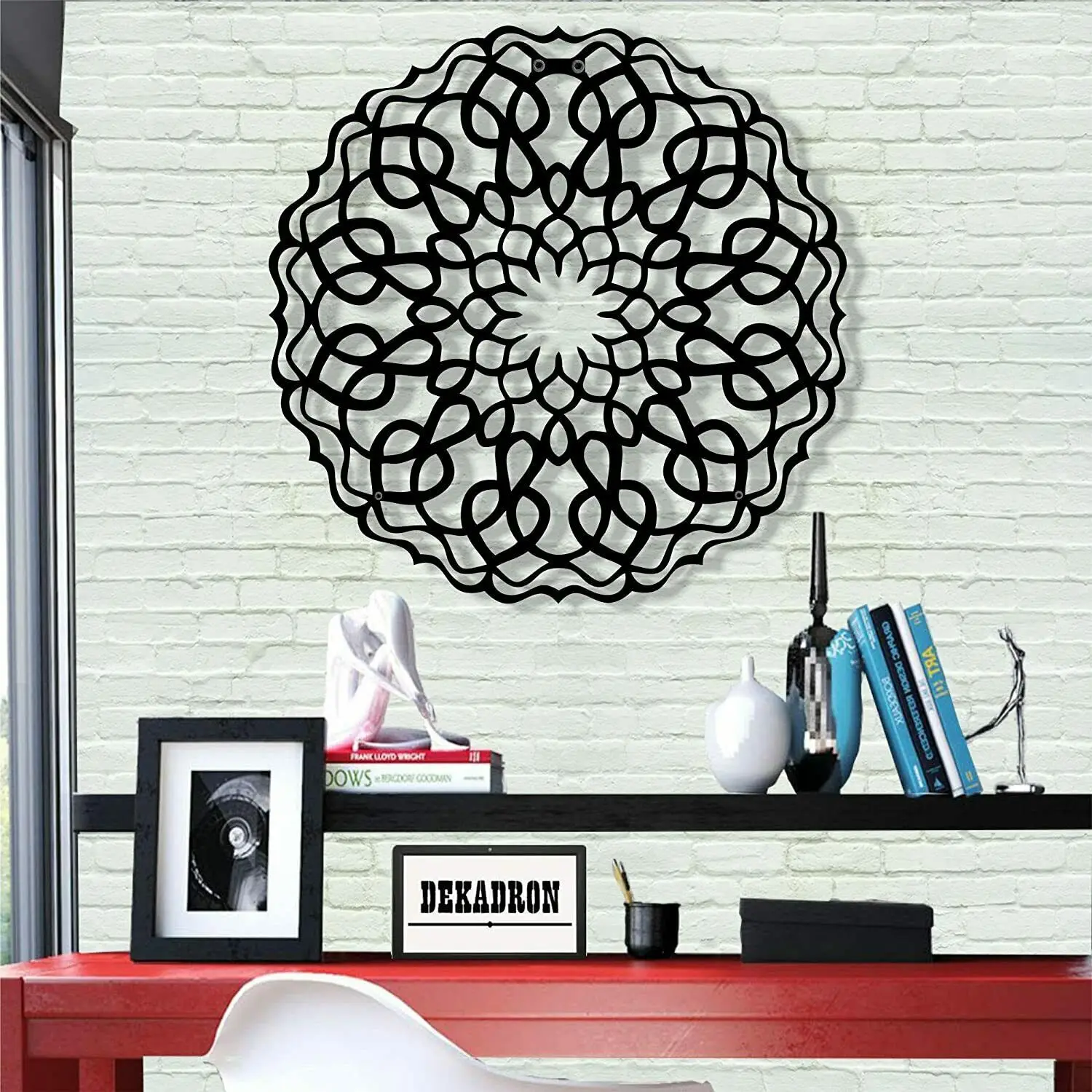 

Amazon Hot Metal Wall Decor Yinfa Best Seller Factory Home Crafts Metal Wall Art Mandala Design-Wall Silhouette Decor Home Office Living Room TY2400, Black