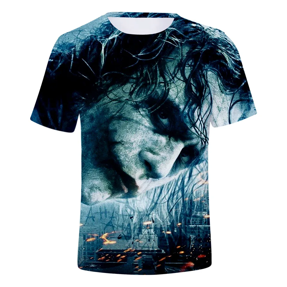 

Hot movie joker T-shirt all over print 3d t shirts stock 3d print customized t shirt in joker digital printed joker t shirts