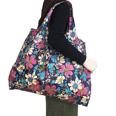 

Wholesale Folding Grocery Shopping Bag Tote with Large Capacity for Outdoor Using Portable Custom Handle ECO Bag