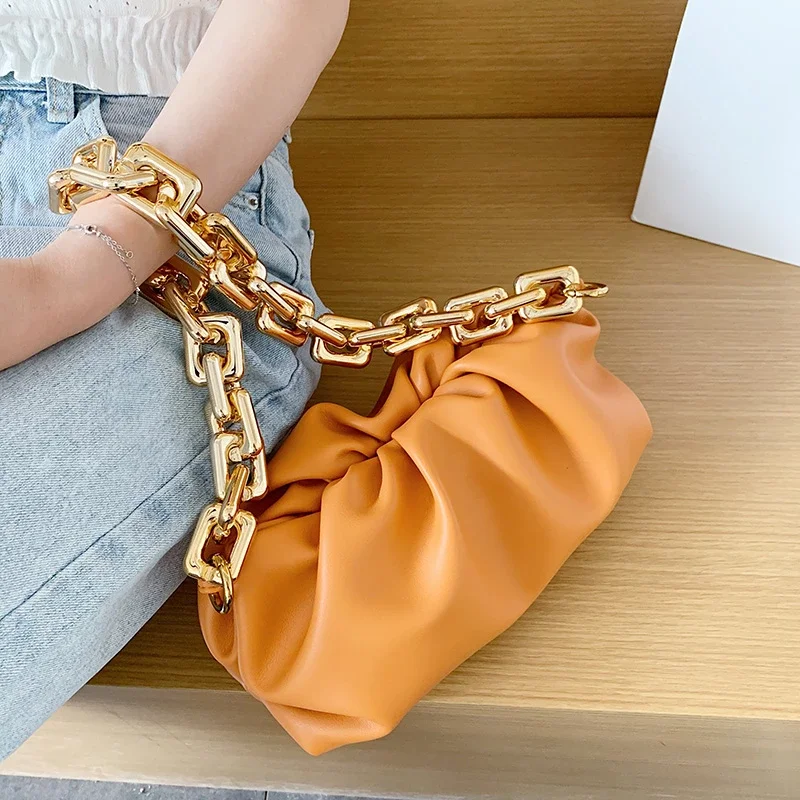 

2022 Bolas Women Cloud Soft Leather Hobos Bags Clutches Single Shoulder Purse designer trend famous chain ladies Luxury Handbag