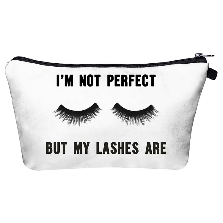

Monogram Makeup Bag Flawless Eyelash Printed Cosmetic Bag Beauty Tools Travel Organizer