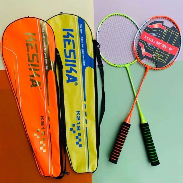 

K218 Alloy Split Badminton Racket Student Beginner Training, Orange,green