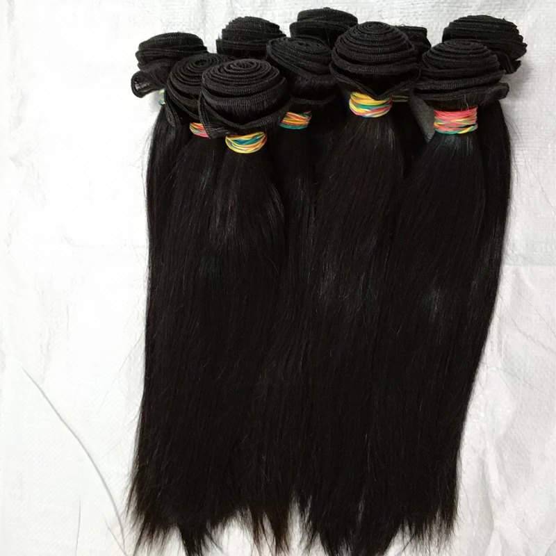 

Letsfly free shipping 8A Peruvian Raw Virgin Straight Human Hair Bulk Wholesale Hair Extensions for Black Woman, Natural colors