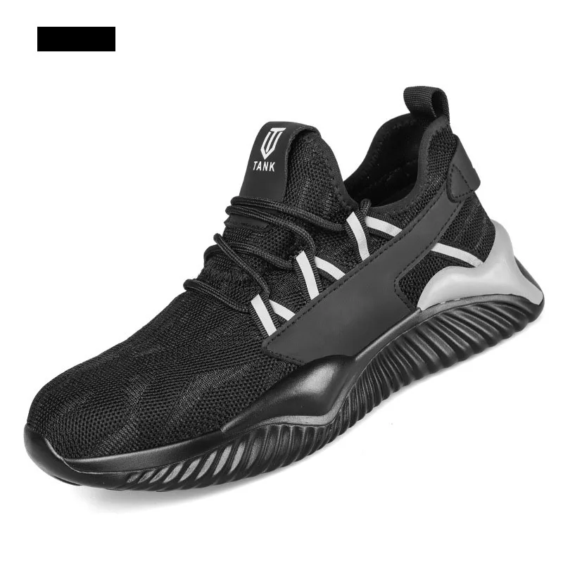 

Flying Woven Night Reflective Anti-slip Anti-smash Anti-puncture Odor Proof Breathable Casual Steel Toe Safty Shoes For Men