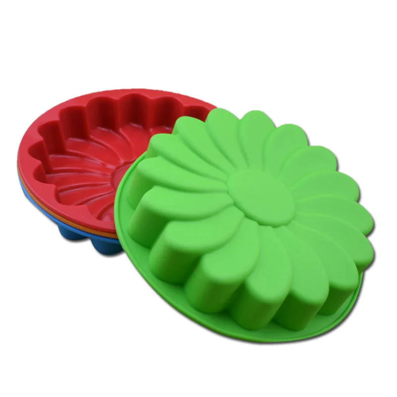 

Large Round Flower Shaped Mousse Silicone Cake Baking Pan Moulds, Multi