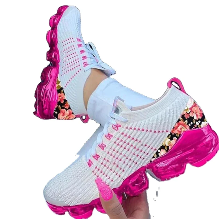 

Hot Pink women's fashion sock sneakers for ladies new arrival fly knitting sock shoes big size 43 women casual shoes