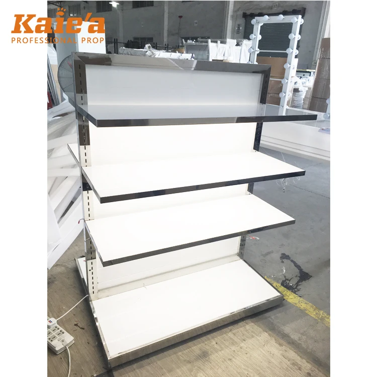 Steel Store Led Shelf Display Rack Metal Showroom Merchandise Display