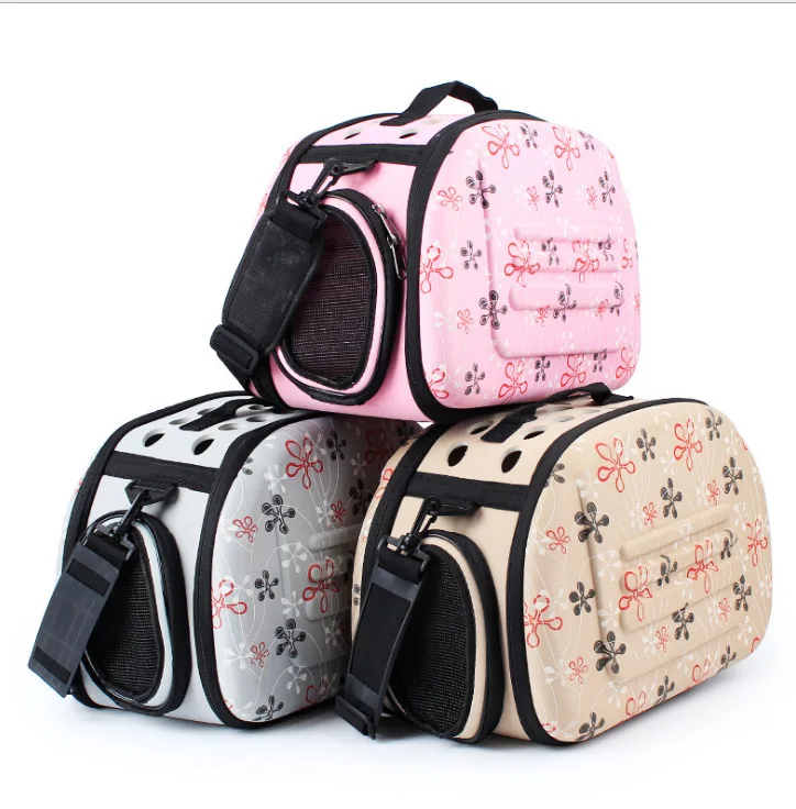 

Dog Carrier Bag Portable Pet Handbag Foldable Travel Bag Puppy Carrying Mesh Shoulder Pet Bags, Pink, gray, beige