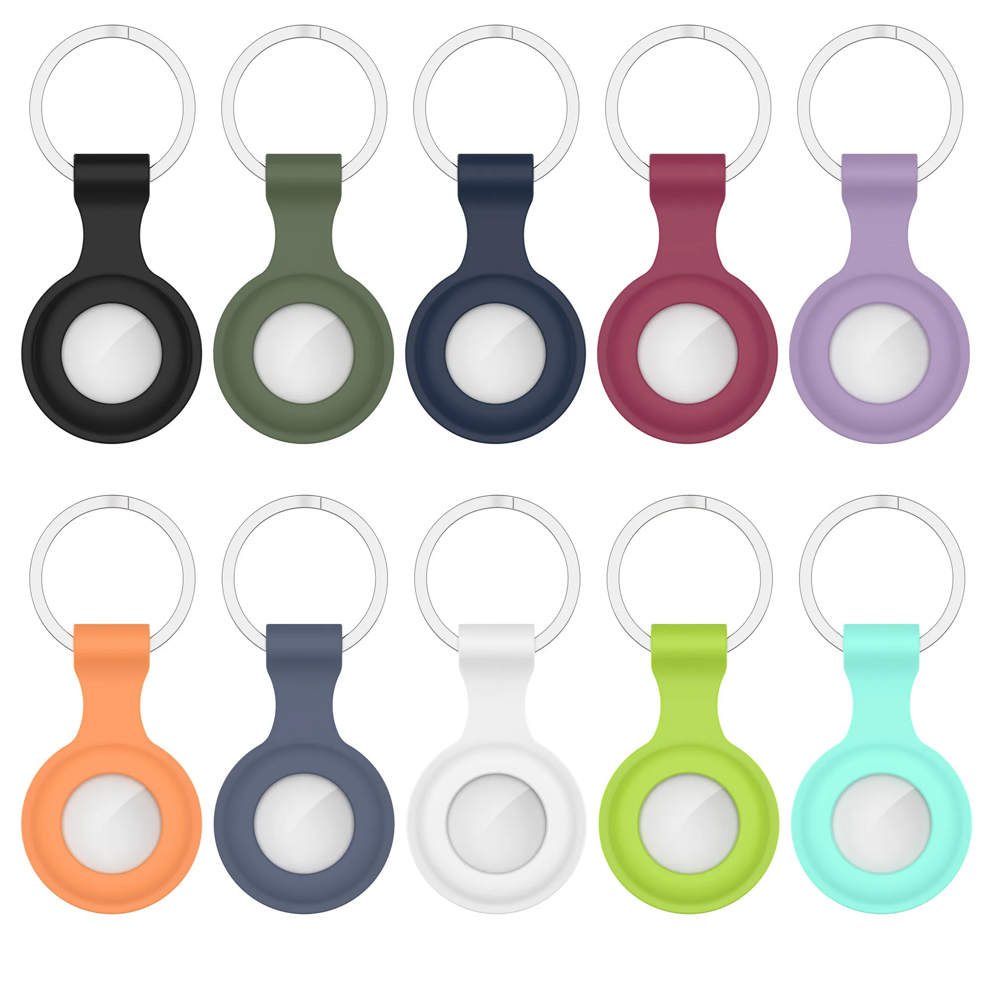 

For Airtags Liquid Silicone Protective Sleeve Cover Case For Locator Tracker Anti-lost Device Keychain Protective