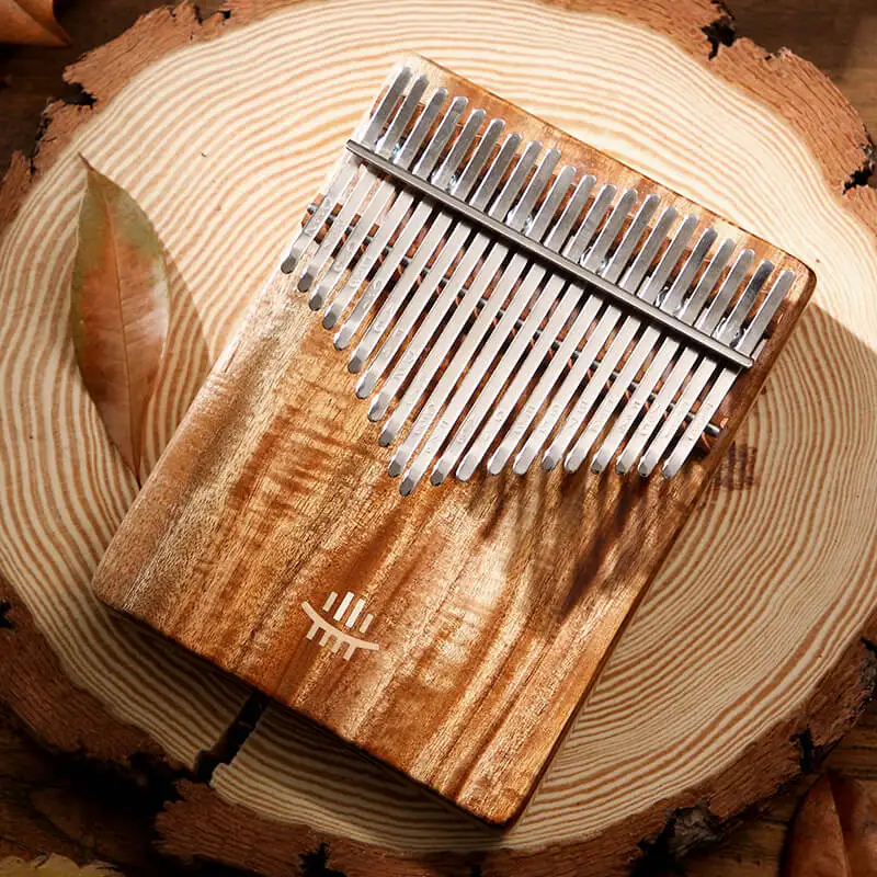 

Hluru KC21-KO factory supply kalimba koa square bottom hole 21 key thumb piano musical instrument