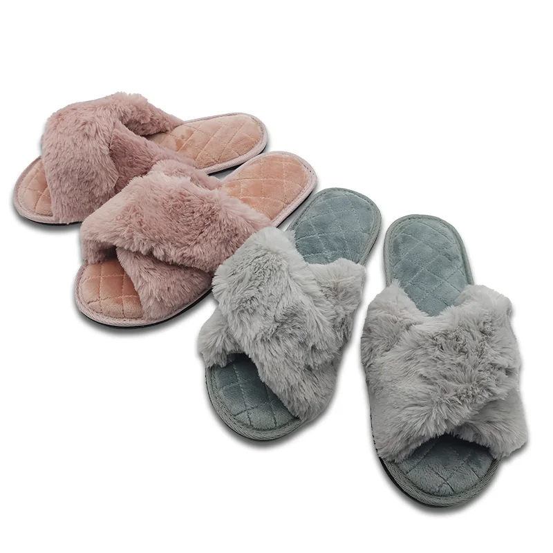 

Cheap wholesale fashion slippers plush ladies indoor house slippers