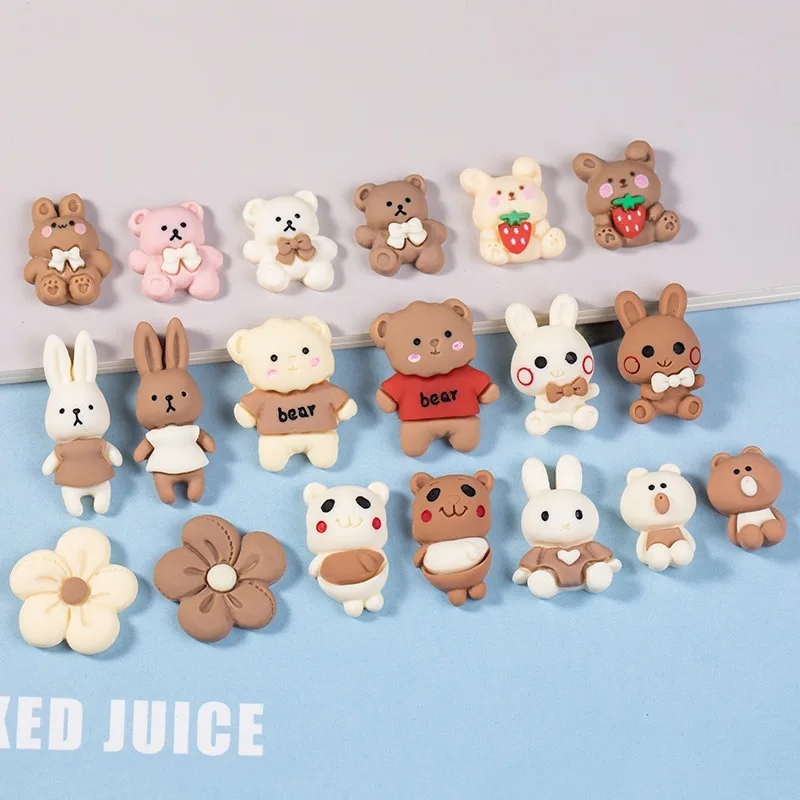 

1pcs Resin Cute Cartoon Croc Charms Rabbit Bear Accessories Croc Buckle designer Decorations Garden Shoes for Girls Gifts