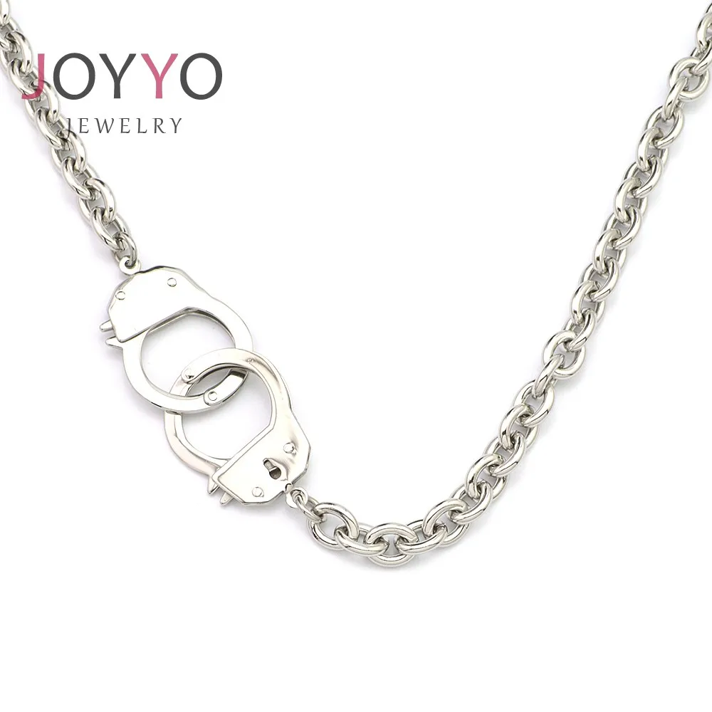 

unique handcuffs necklace fashionable women's clavicle chain exaggerated european and american style chains stainless steel