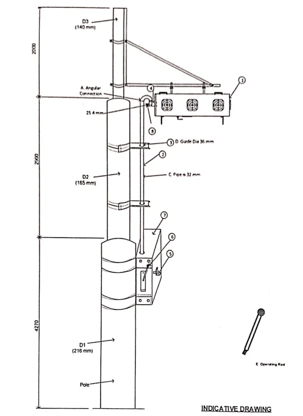 11KV & 33KV Pole Mounted Three Phase Three Pole Load Break Switch LBS ...