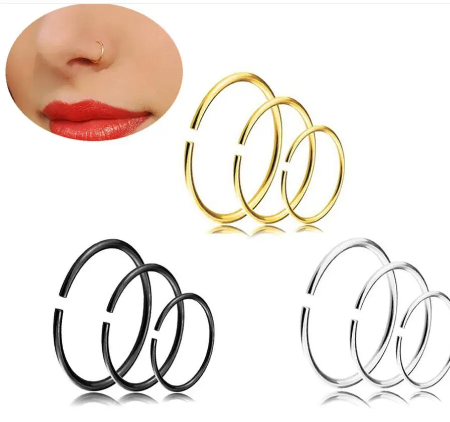 

1PC Steel Moon Nose Rings Hoop Nose Septum Rings Piercing Ear Cartilage Tragus Helix Stud Oreja Piercings Jewelry