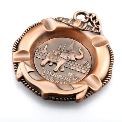 

Wholesale Personalize Metal Zinc Alloy Metal Tray Decorative Cigar Creative Ashtrays, Red ancient