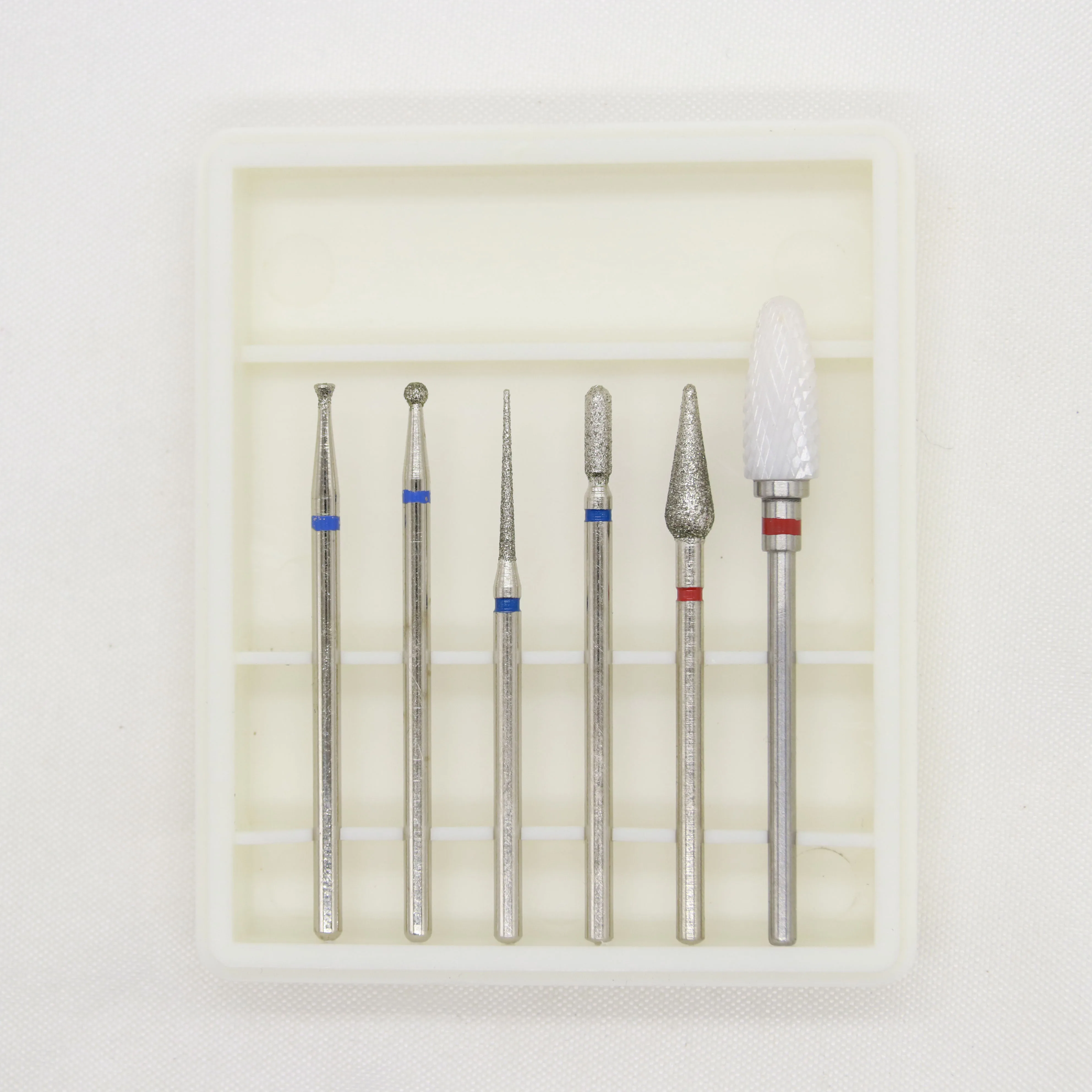 

cheap price 3/32" bullet 6pcs manicure carbide diamond ceramic nail drill bit set, As the pictures