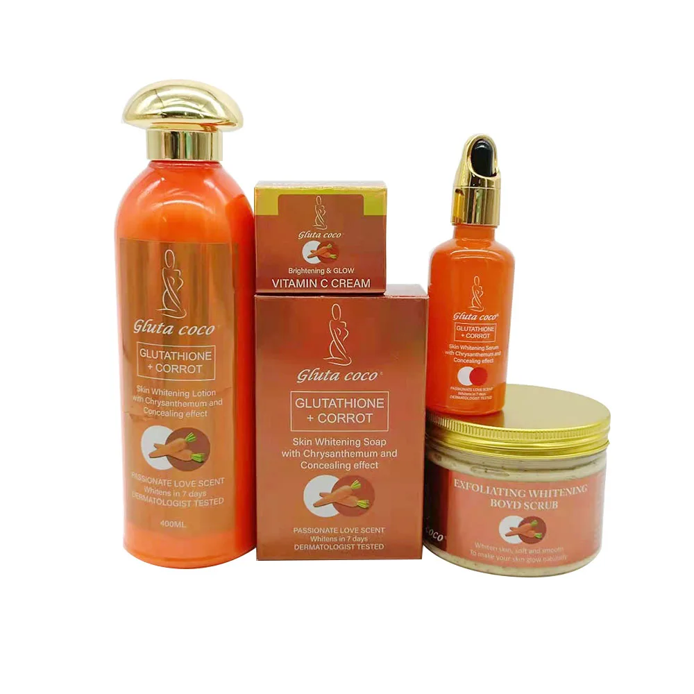 

Natural Whitening & Anti-aging Skincare Carrot Set with Vitamin C & Carrot oil Making Your Skin Glow