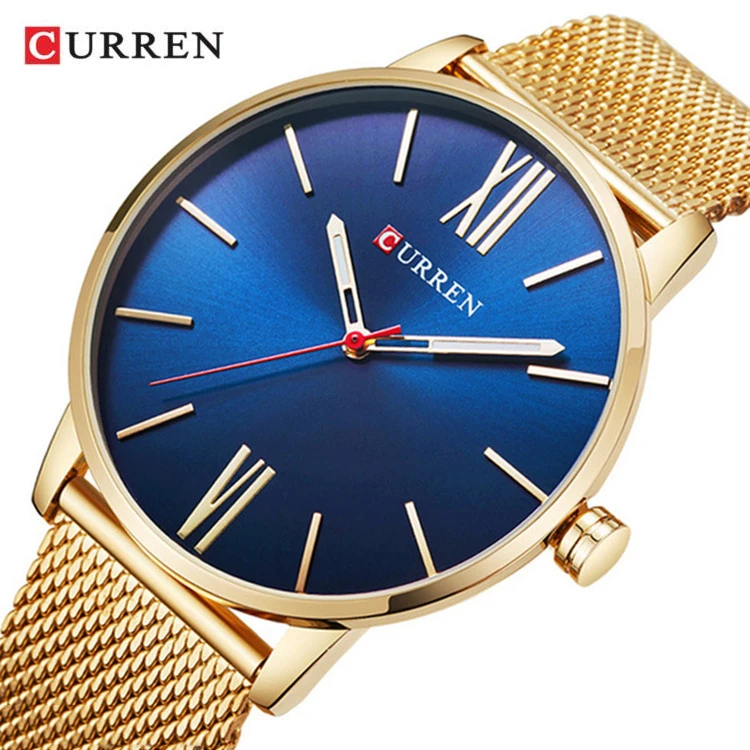 

CURREN 8238 Top Brand Mens Watches Luxury Quartz Casual Watch Men Stainless Steel Mesh Clock relogio masculino Drop Shipping