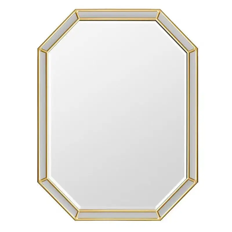 90X60cm Style American Retro Style Bathroom Creative Personalized Three-dimensional Custom Hotel Luxury Wall Hanging Mirror