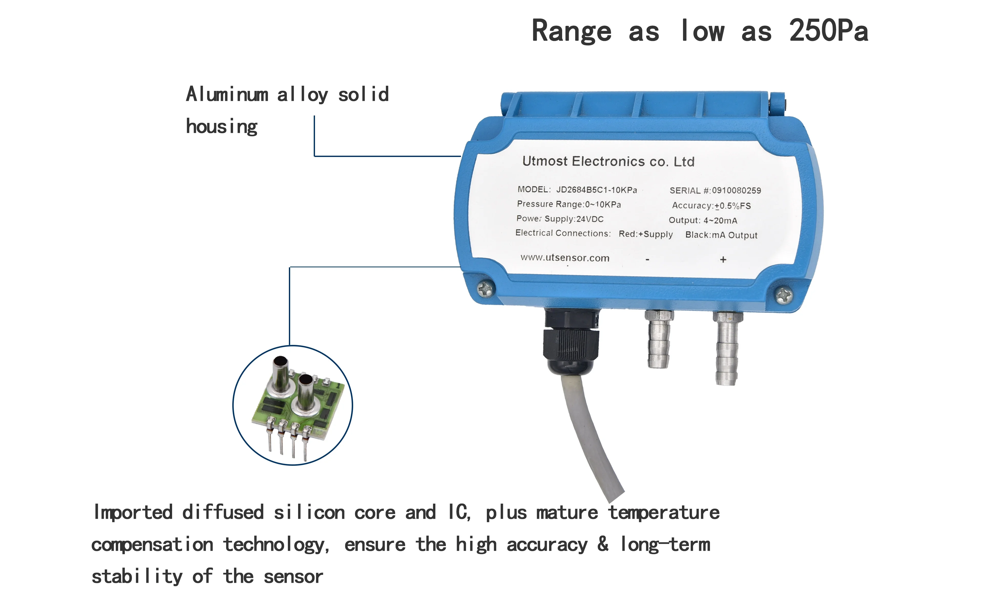 Jd268 Series 05v Air Low Differential Pressure Transducer/sensor Buy