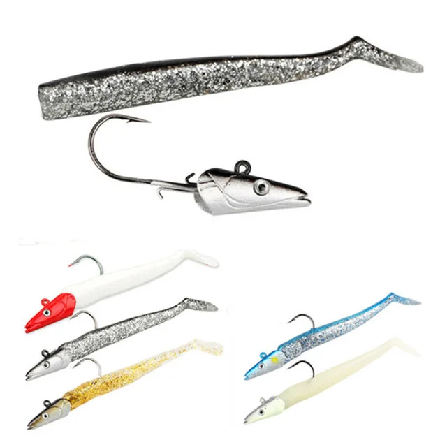

Newbility 110mm Vivid Fishing Jig Head Paddle Tail Soft Fishing Bait, 5 colors