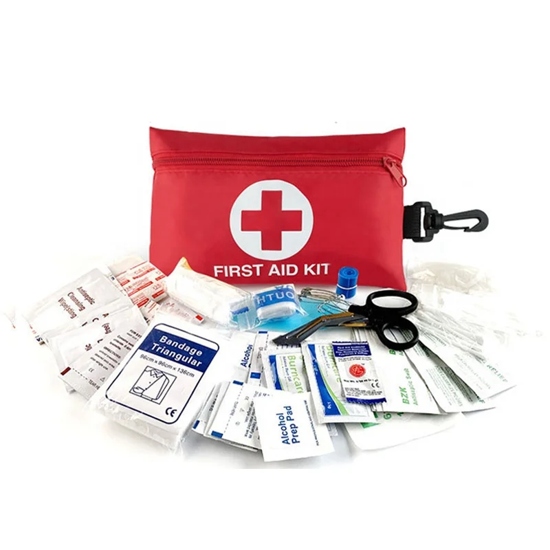 

Polyester Empty First Aid Pouch Bag Storage Compact Survival Medicine bag Travel Rescue Bag, Red