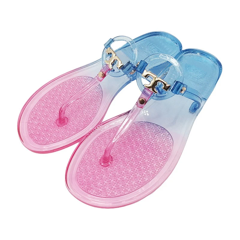 

2021 Summer New Style Crystal Jelly Woman Fashion Designer Flip Flops Slipper, Solid color