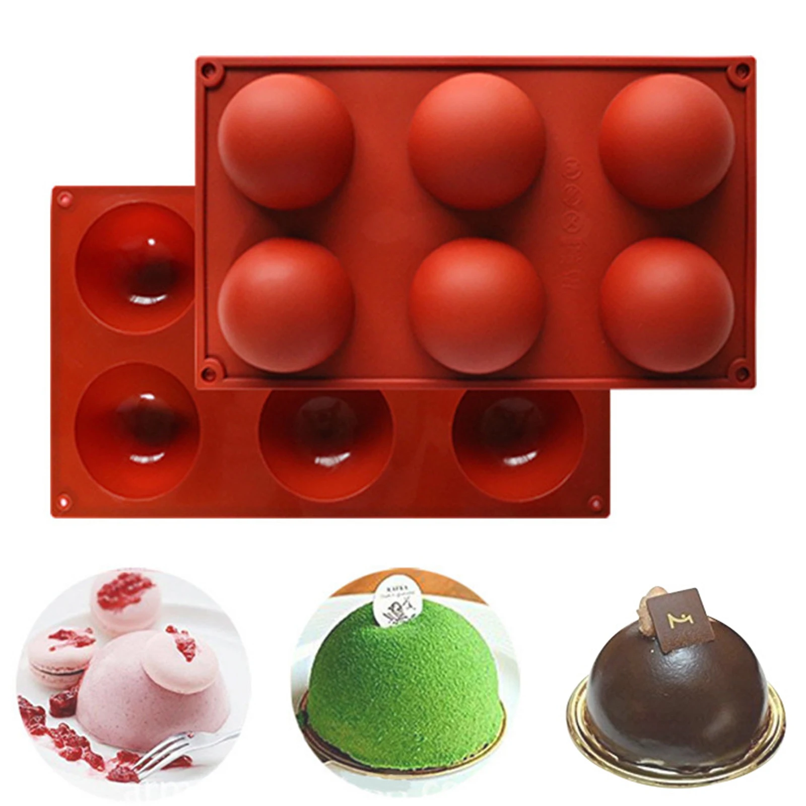 

Food Grade BPA Free Round Half Ball Sphere Shape Cake Mold Silicone Mold For Chocolate Dessert Mould DIY Decorating, Customized