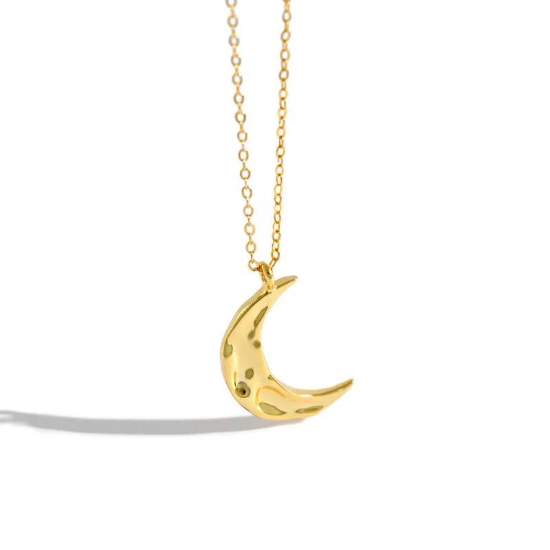 

NewSN24 moon pendant 18k gold plated necklace 925 silver dangling jewelry necklace for gift