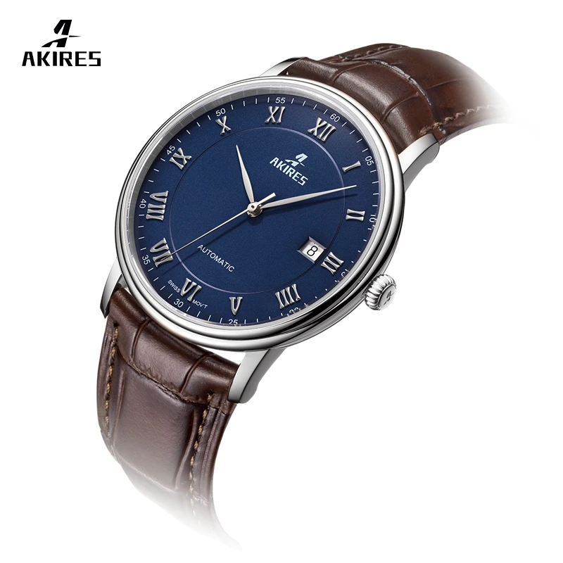 

Akires Fashion Custom ETA Automatic Movement SAPPHIRE CRYSTAL mirror Stainless Steel Luxury Men Watch