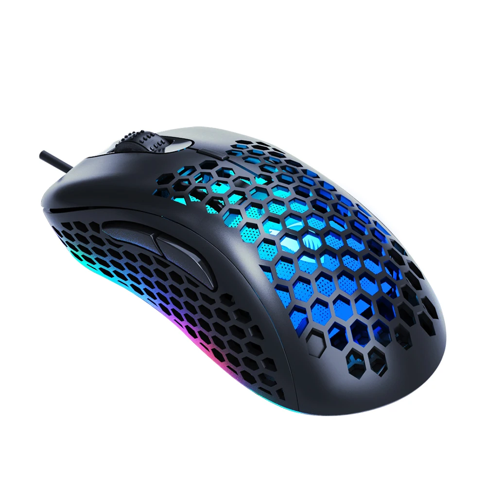 

Newest design wired colorful LED mouse gamer rgb 6D optical computer mouse gaming, Black