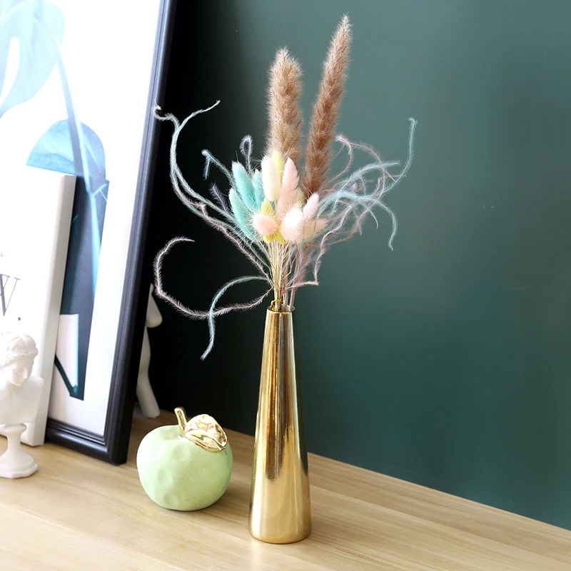 

Ornament Wedding Gold Flower Vase Elegant Party Ceramic Vase For Home Decor, White