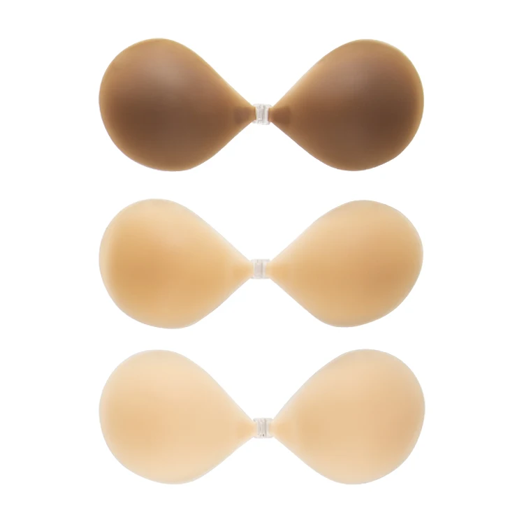 ultra Thin Solid Push up Bra Front Closure Self-adhesive Silicone Invisible Bra Seamless Strapless Backless Bra
