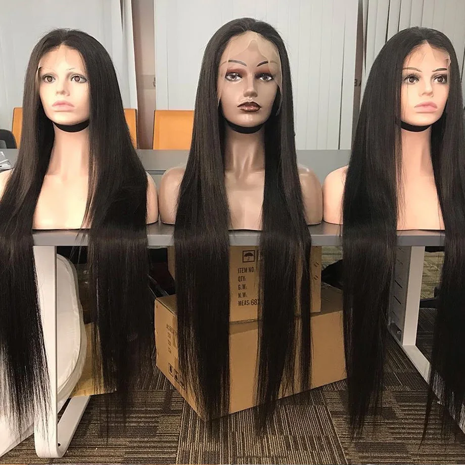 

Human hair wig Straight Factory price High Quality Cuticle Aligned Unprocessed 13*4 Lace front wig brazilian hair Wholesale