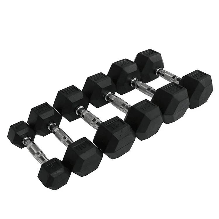 

Wholesale high quality commercial rubber coated cast iron dumbbells