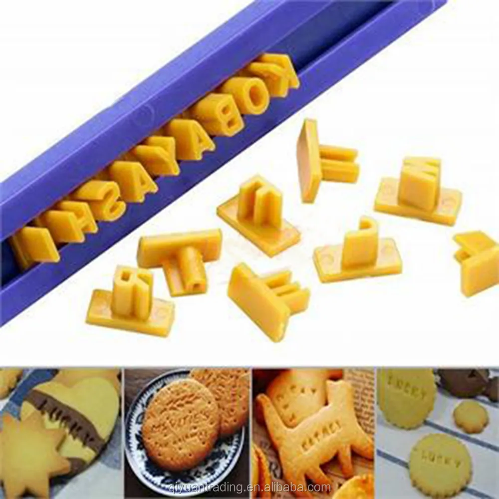 Número de bricolaje Carta de la torta de la impresión molde de la galleta del alfabeto de la máquina de estampación del cortador de la galleta 
