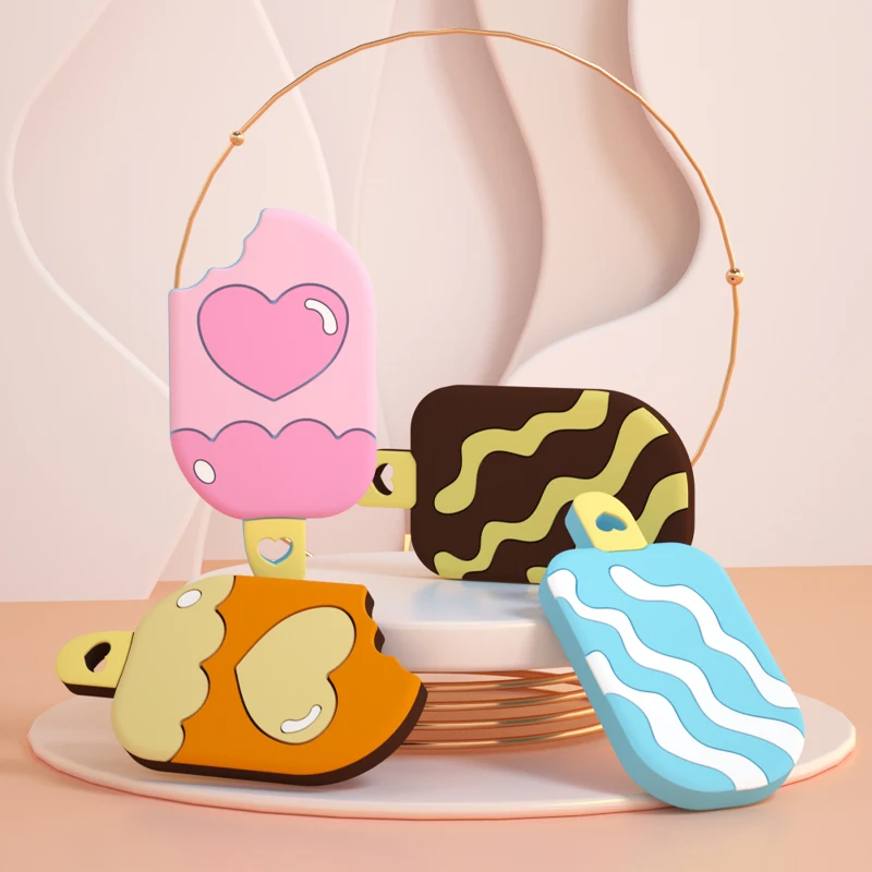 

2022 hot Baby Silicone Teether New Arrival Silicone BPA free Soft Ice cream silicone baby teether toys baby toys teething