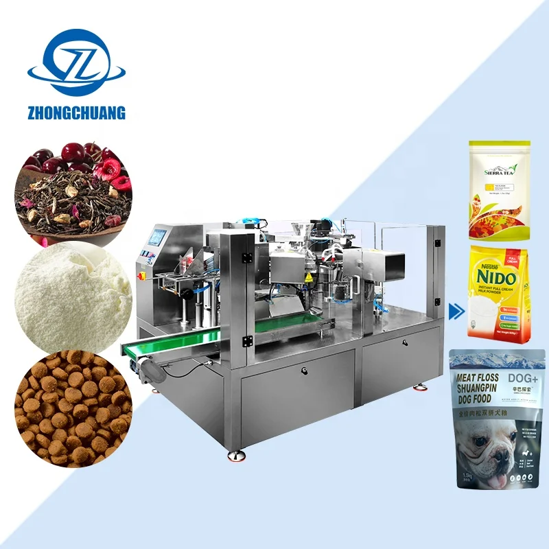 

Plastic Premade Bag Pouch Packaging Pet Food Machine Pack Dry Fruit Doypack Automatic Filling Multi-Function Packing Machines