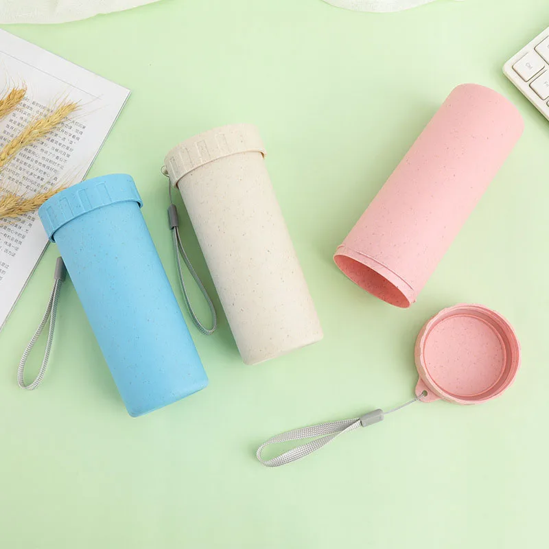 

Mikenda wheat bottle water plastic drinking water bottles with custom logo print, Customized color acceptable